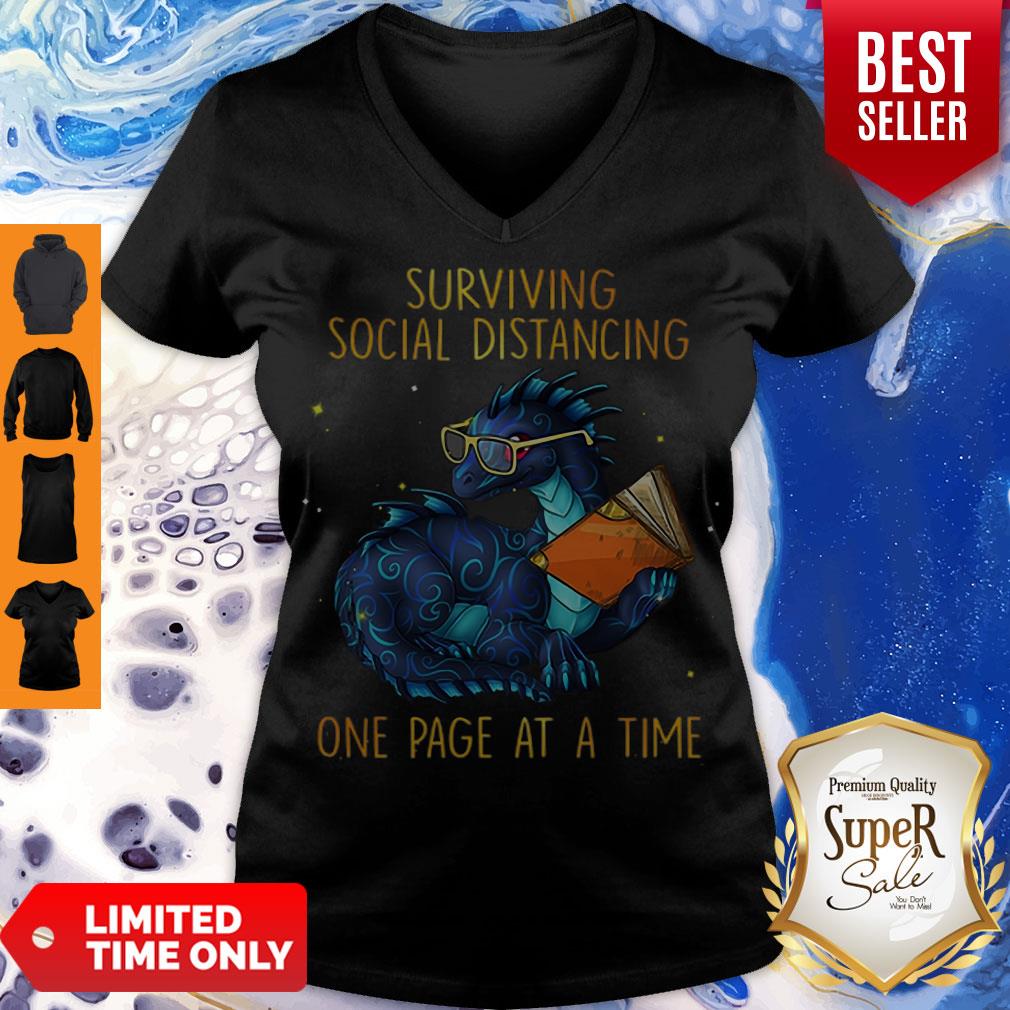 Nice Dragon Surviving Social Distancing One Page At A Time Shirt