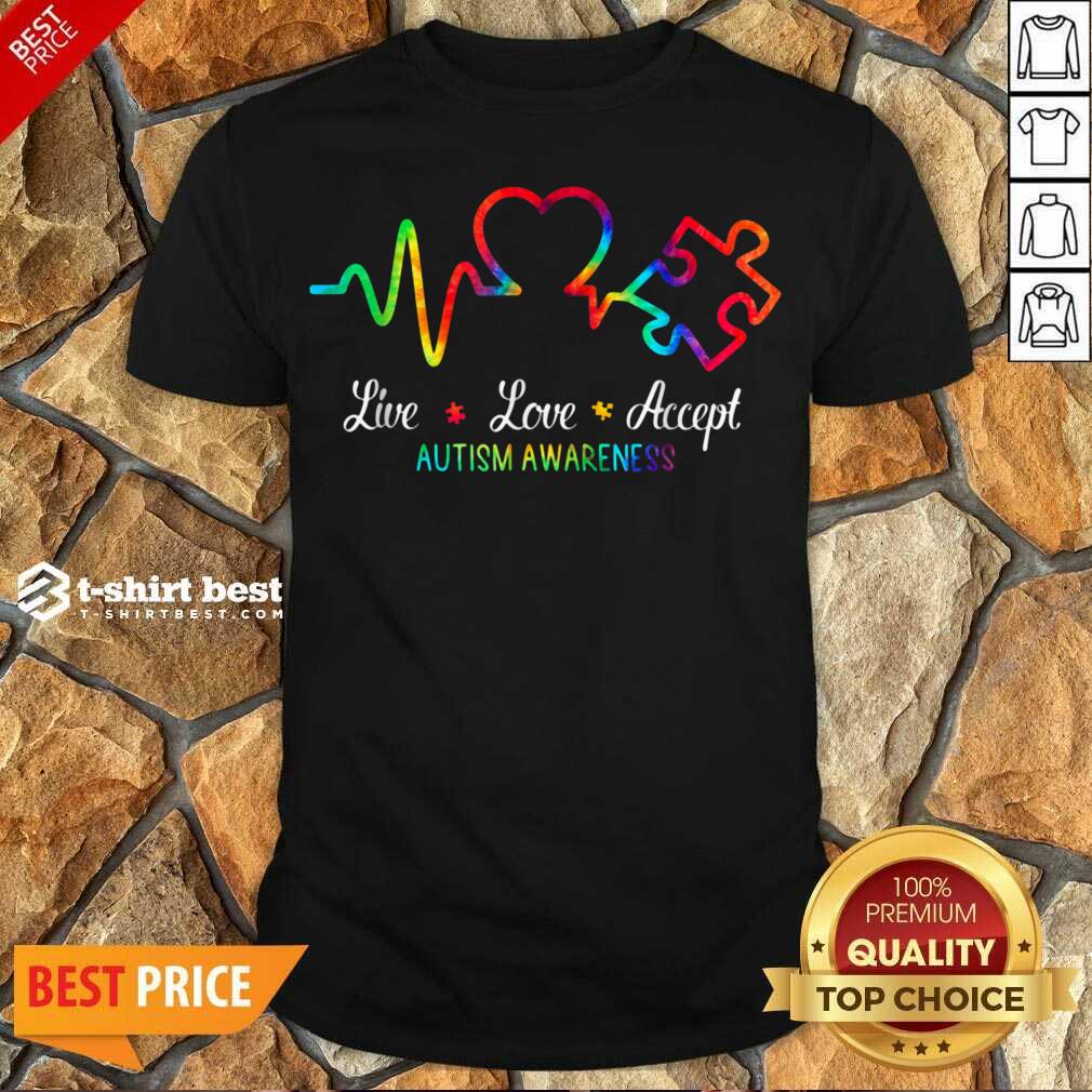 Live Love Accept 2 Autism Awareness Tie Dye Shirt