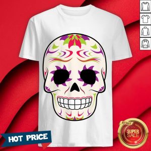 Sugar Skull Purple And Green Day Of Dead Shirt