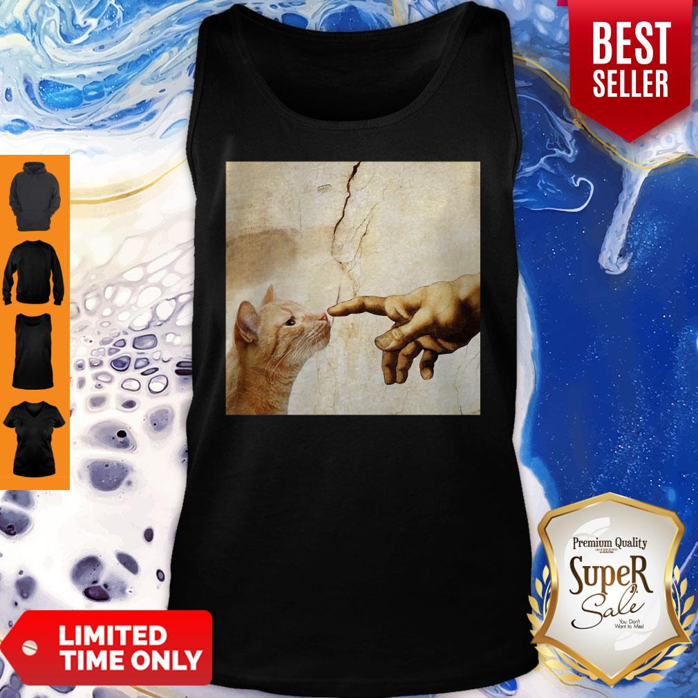 Official The Creation Of Adam Brown Cat Shirt