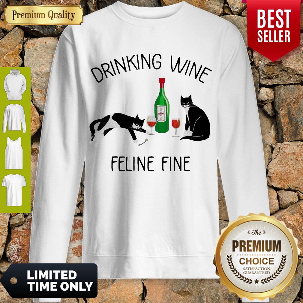 Top Cat Drinking Wine Feline Fine Shirt