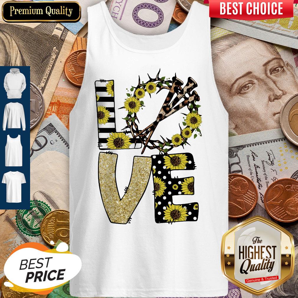 Nice Love God Sunflowers Leopard Diamond shirt