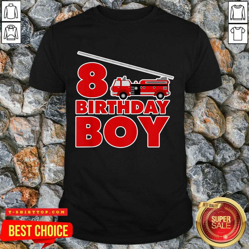 8th Birthday Boy 1 Fire Truck Shirt