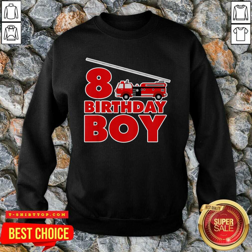 8th Birthday Boy 1 Fire Truck Shirt