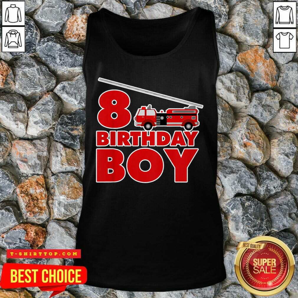 8th Birthday Boy 1 Fire Truck Shirt