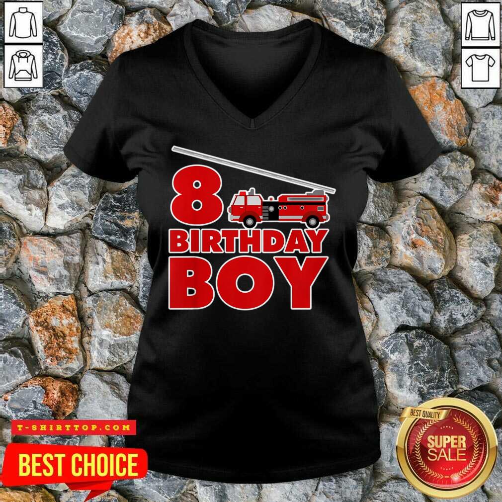 8th Birthday Boy 1 Fire Truck Shirt