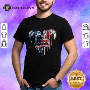 Top Sloth Heart American Flag Shirt