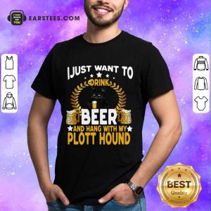 Top Black Cat I Just Want To Drink Beer Shirt