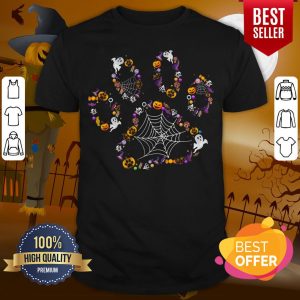 Cool Halloween Dog Paw Print Pet Dog Lovers Halloween Costume Shirt