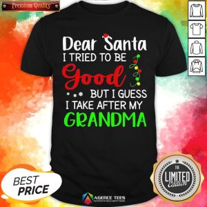 Good Dear Santa I Tried To Be Good But I Guess I Take After My Grandma Shirt