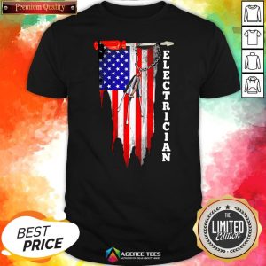 Funny Electrician American Flag Vintage Shirt