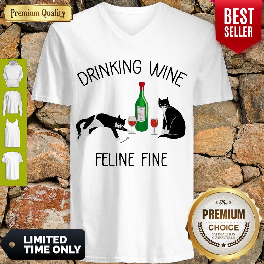 Top Cat Drinking Wine Feline Fine Shirt