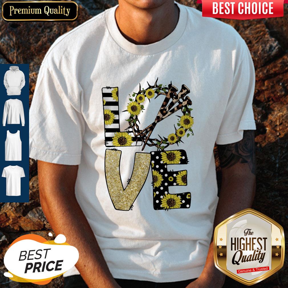 Nice Love God Sunflowers Leopard Diamond shirt