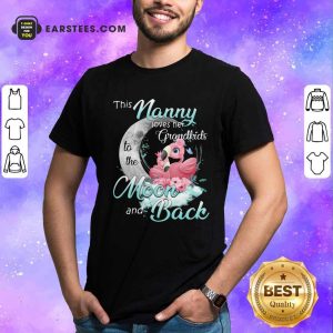 Nice Flamingo This Nanny Loves Her Grandkids To The Moon And Back Shirt