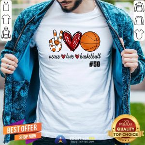 Premium Peace Love Basketball #58 Shirt