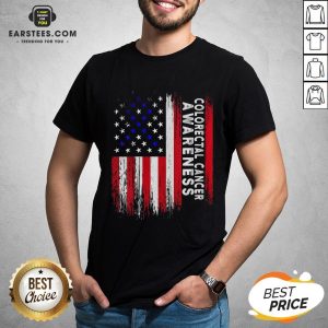 Funny Colorectal Cancer Awareness American Flag Shirt