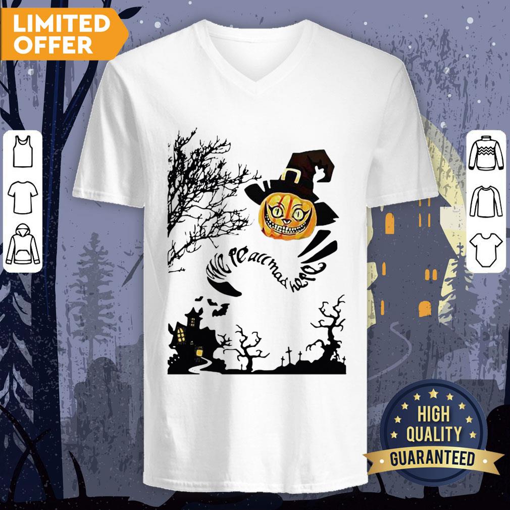We're All Mad Here Cat Pumpkin Witch Halloween Shirt