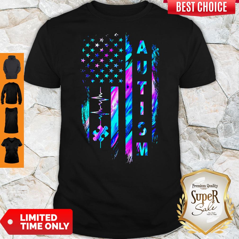 Official Autism Awareness American Flag Shirt