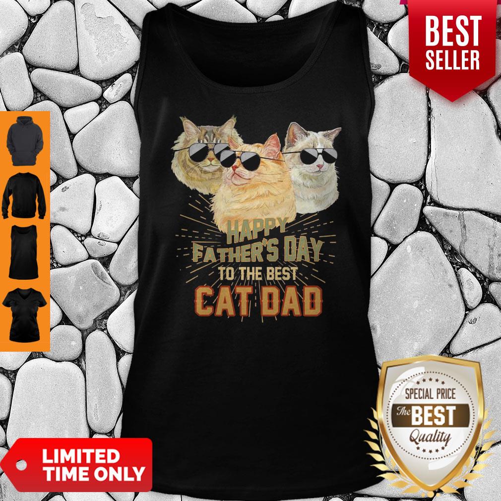 Happy Fathers Day To The Best Cat Dad Shirt
