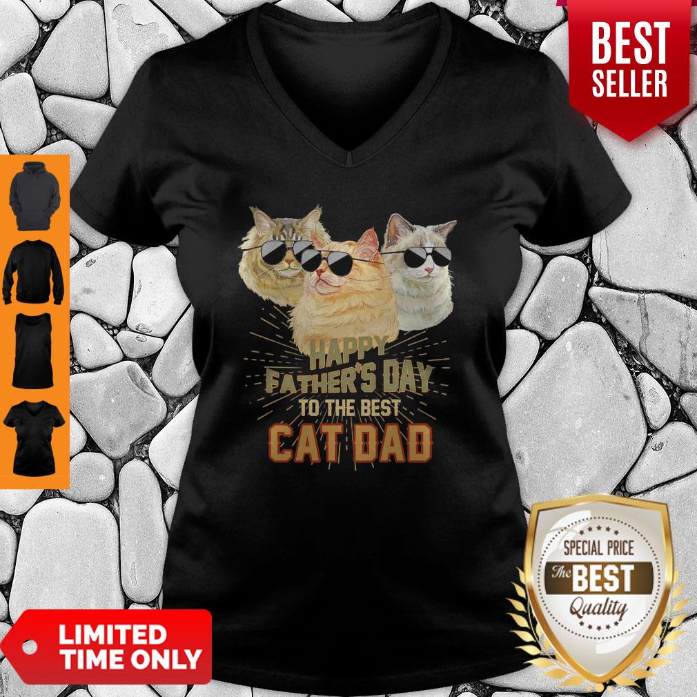 Happy Fathers Day To The Best Cat Dad Shirt