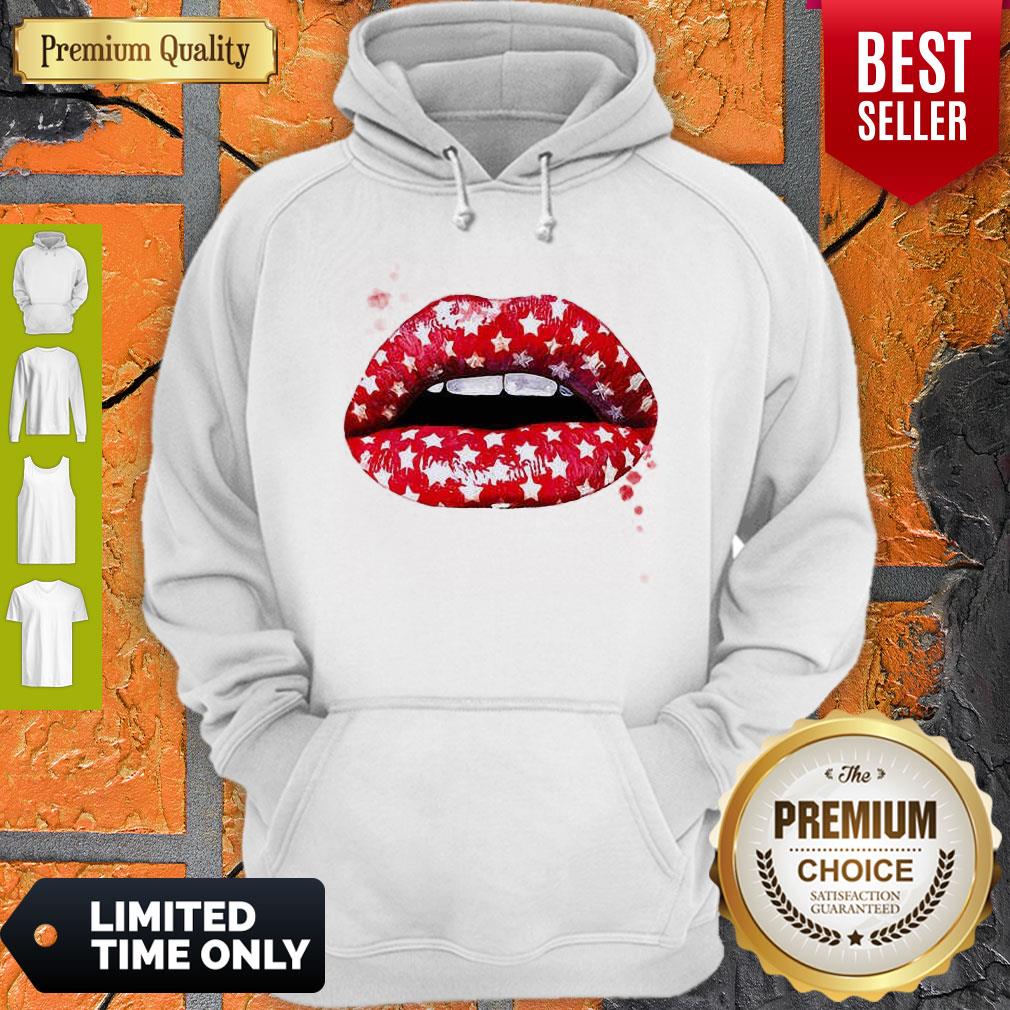 BEAUTIFUL RED MOUTH LIP PRINT SHIRT