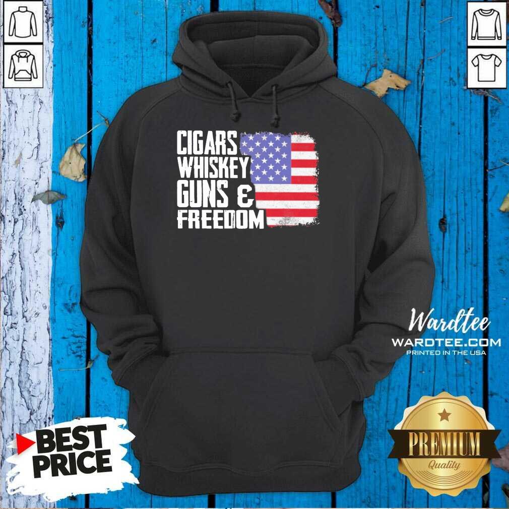 Cigars Whiskey Guns And Freedom 5 American Flag Shirt