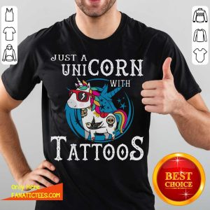 Funny Just A Unicorn With Tattoos Shirt