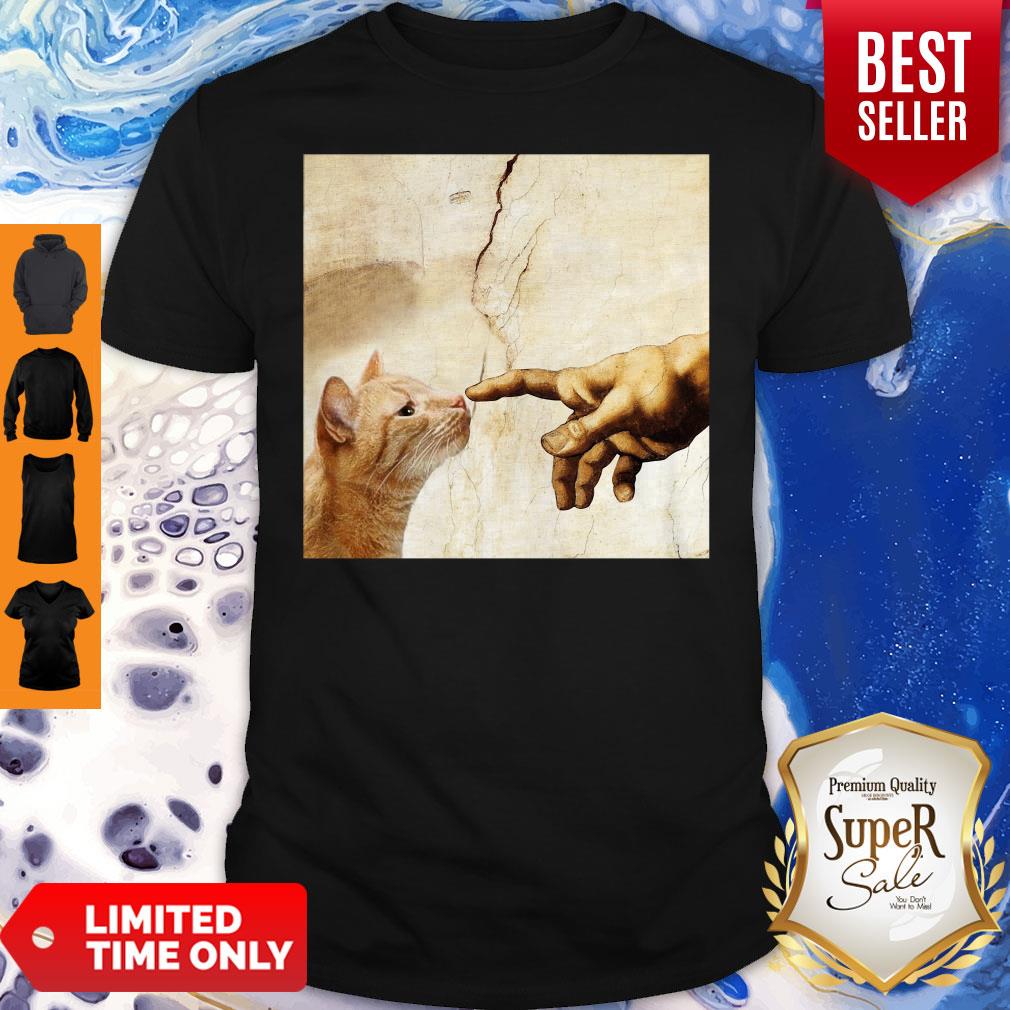 Official The Creation Of Adam Brown Cat Shirt