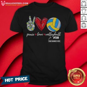 Premium Peace Love Volleyball 58 Shirt