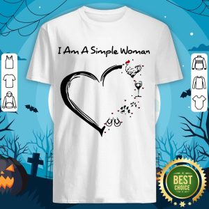 I Am A Simple Woman Chicken Wine Dog Paw And Flip Flop Shirt