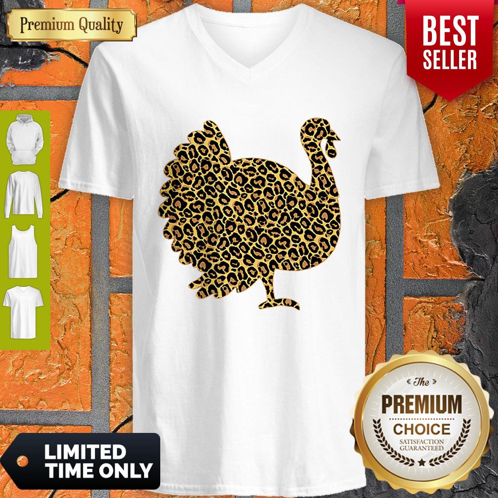 Leopard Print Turkey Thanksgiving Fall Autumn Gobble Gift Shirt
