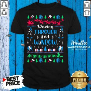 Top Waving Through Window Ugly Merry Christmas Shirt