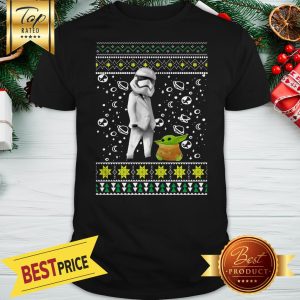 Star Wars Stormtrooper And Baby Yoda Ugly Christmas Shirt