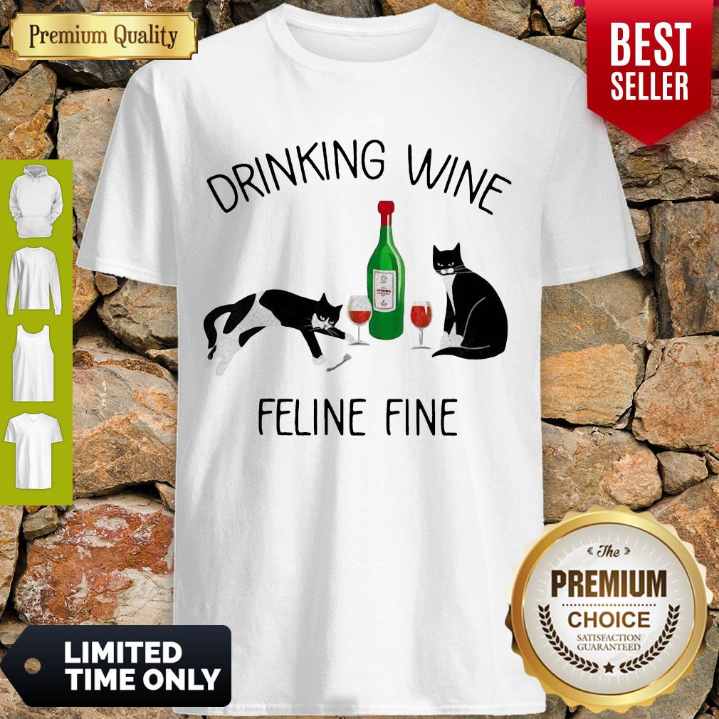 Top Cat Drinking Wine Feline Fine Shirt