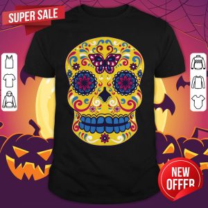 Sugar Skull Yellow Day Of The Dead Muertos Shirt
