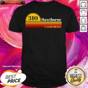 Nice 310 Hawthorne California Vintage Sunset With Area Code Shirt