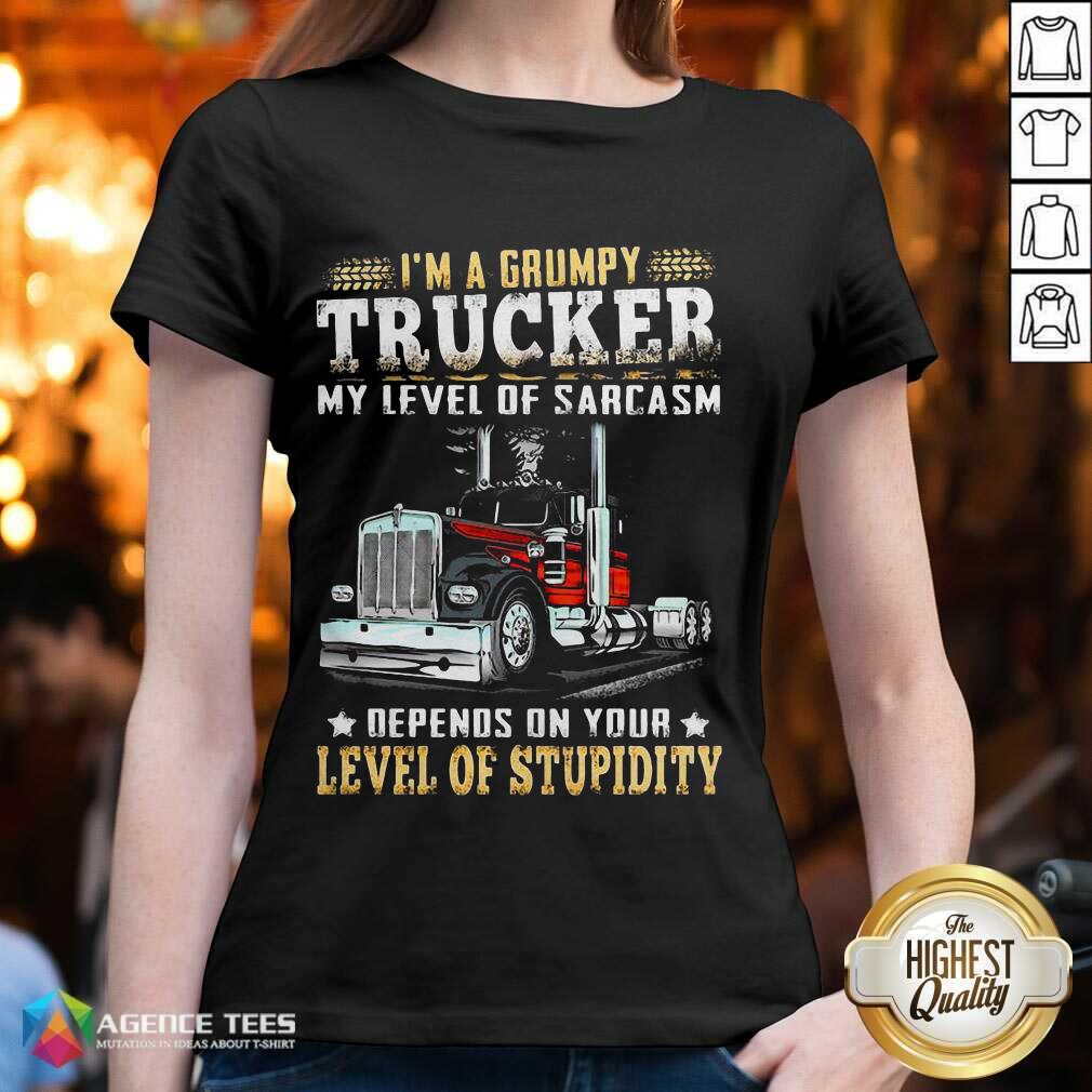 I Am A Grumpy Trucker 5 Level Of Stupidity Shirt