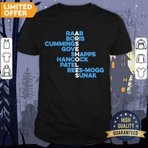 Raab Boris Cummings Gove Shapps Hancock Patel Reesmogg Sunak Shirt