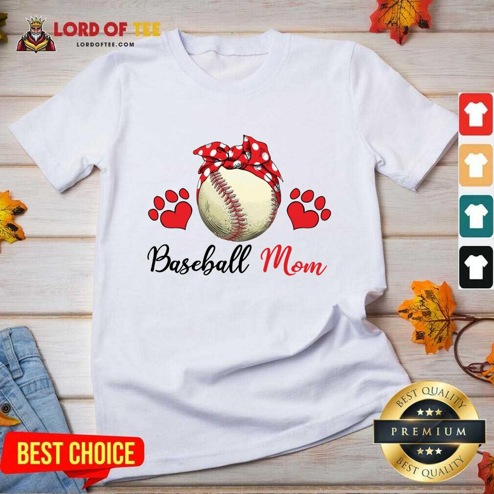 Top Polka Dot Red Baseball Love Mother For Baseball Lover Shirt