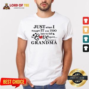 I Was Too Old To Fall In Love Again I Became A Grandma Shirt