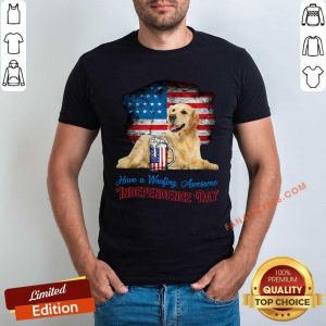Golden Retriever Have A Woofing Awesome Independence Day Shirt