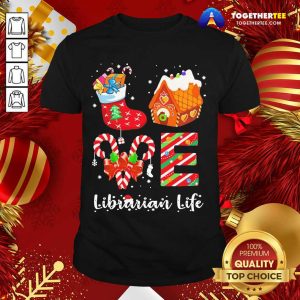 Official Love Socks House Librarian Life Merry Christmas Shirt