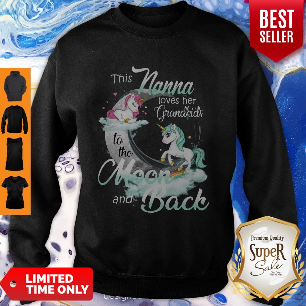 This Nanna Loves Her Grandkids To The Moon And Back Unicorn Womens T-Shirt