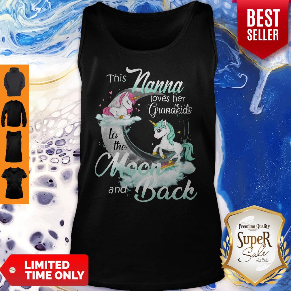 This Nanna Loves Her Grandkids To The Moon And Back Unicorn Womens T-Shirt