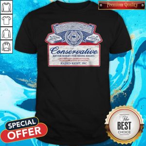 Awesome Conservative Never Sorry For Being Right Shirt