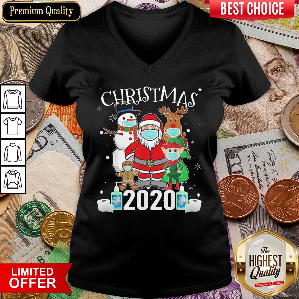 Hot Christmas Santa Claus And Friends Wearing Mask 2020 Shirt