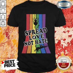 LGBT Black Cat Spread Love Not Hate Shirt