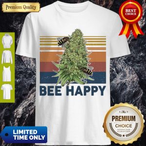 Official Weed Bee Happy Vintage Shirt