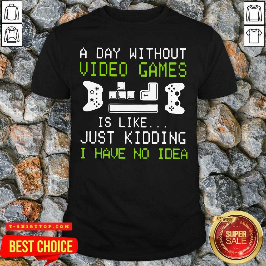A Day Without Video Games Is Like Just Kidding I Have No Idea Shirt
