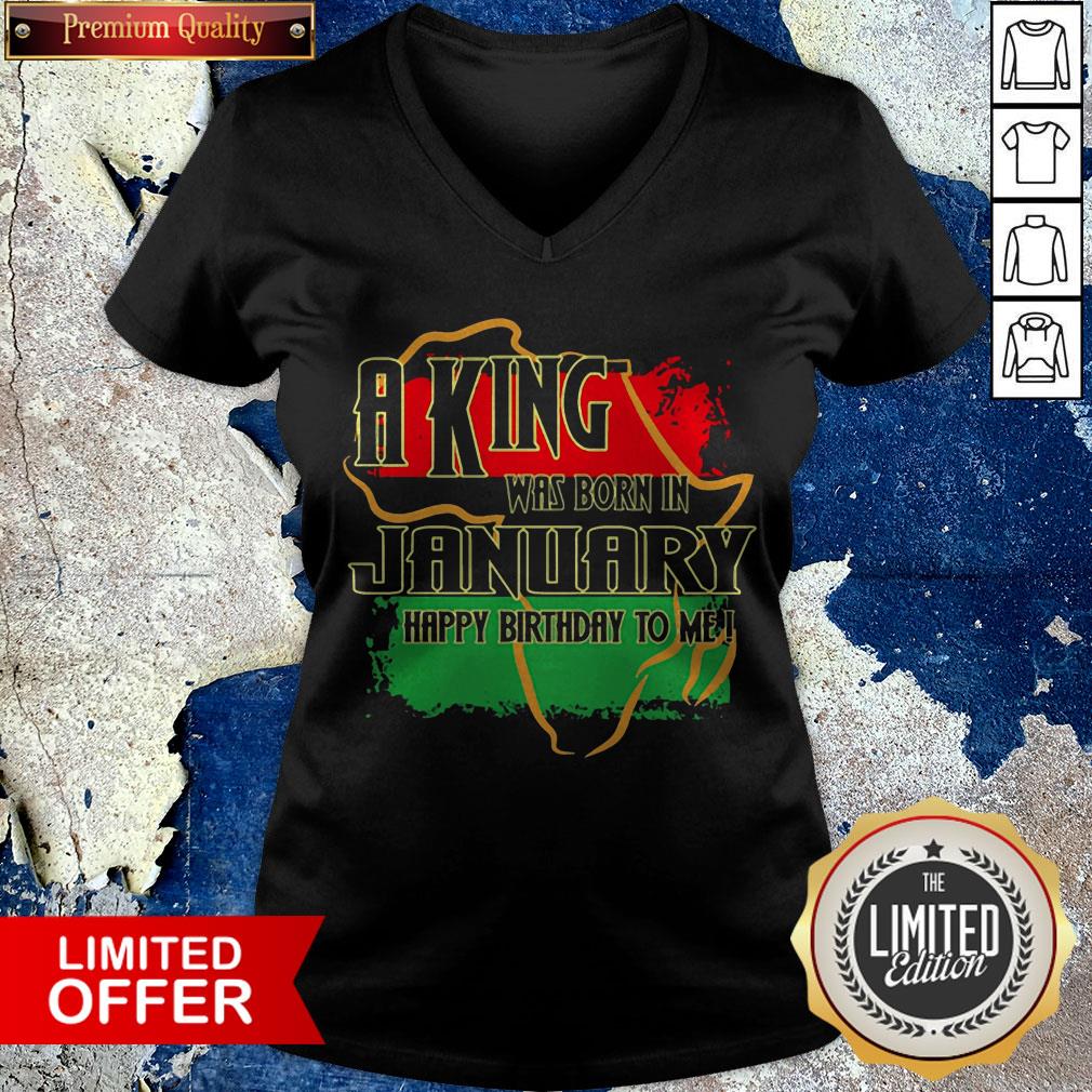 A King Was Born In January Happy Birthday To Me Pan-African Flag Shirt